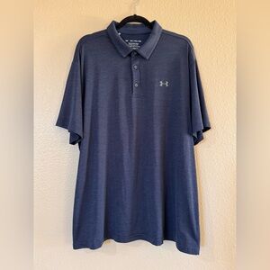 Under Armour Playoff 2.0 Polo Navy Blue Heather Sz XXL